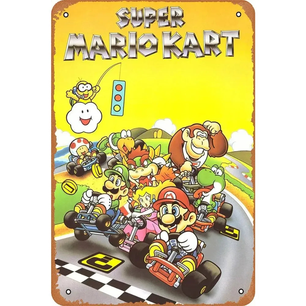 Super Mario Kart Metal Wall Sign