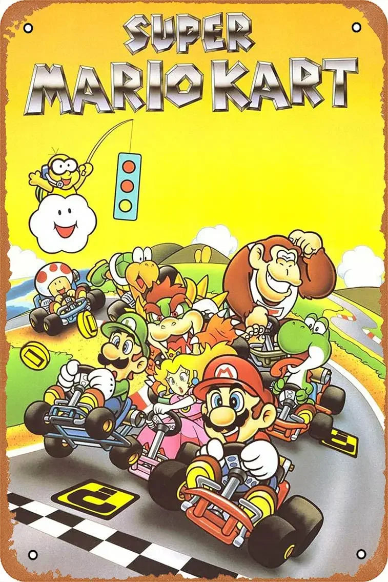 Super Mario Kart Metal Wall Sign